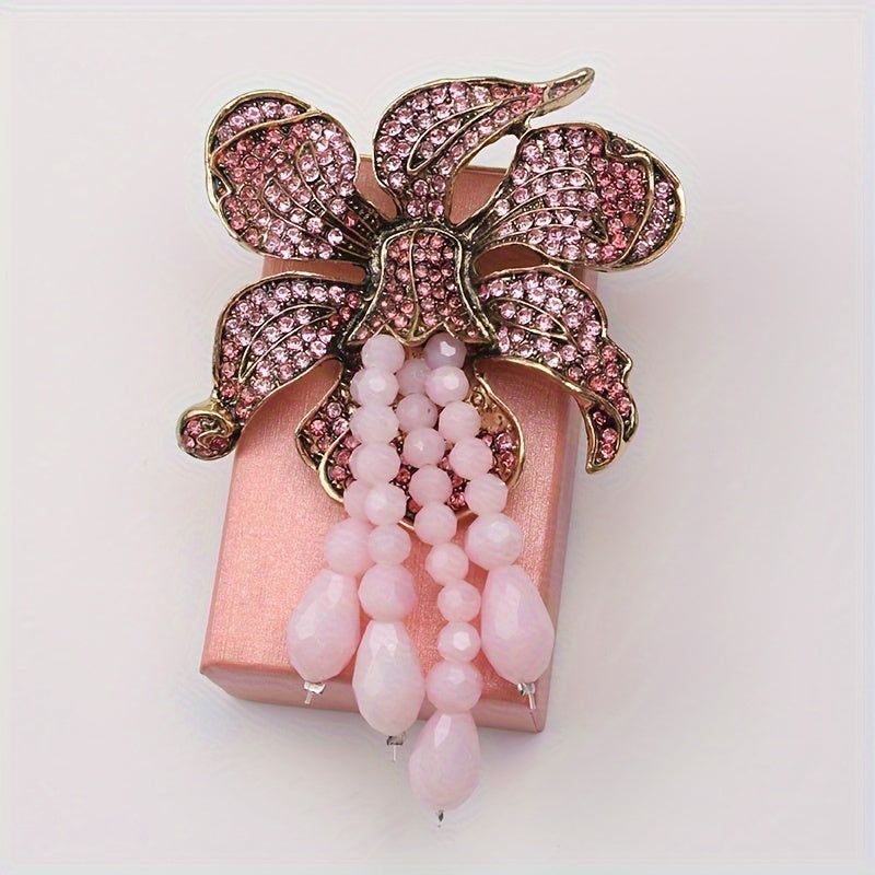 Vintage Style Brooch with Faux Pearl and Rhinestones for Women