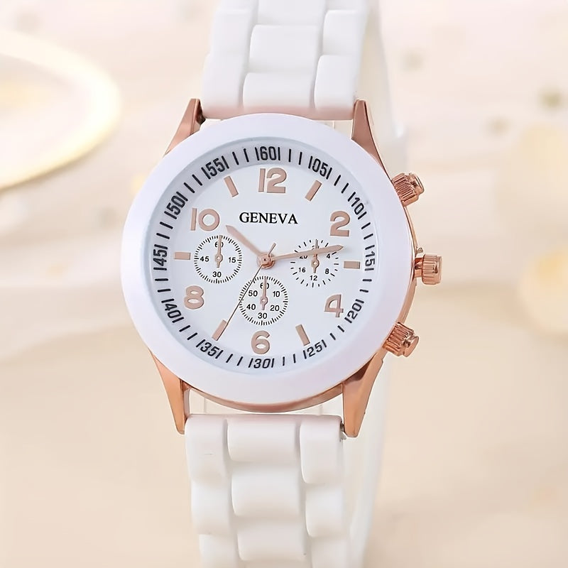 Set of 2 Silicone Wrist Watches for Teenagers with Casual Straps and Pointer Display