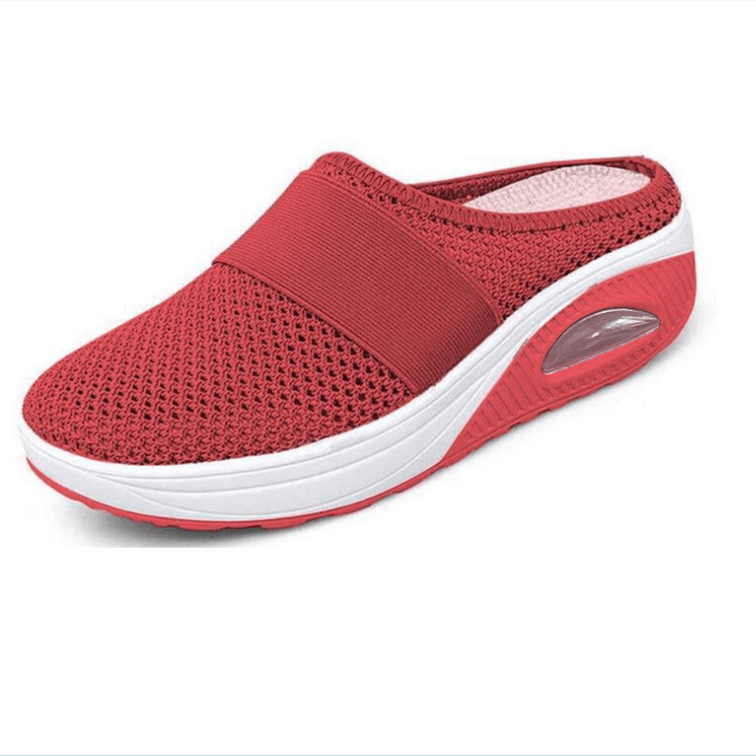Women's Mesh Flat Shoes Slip-On Breathable Casual Air Cushion Shoes