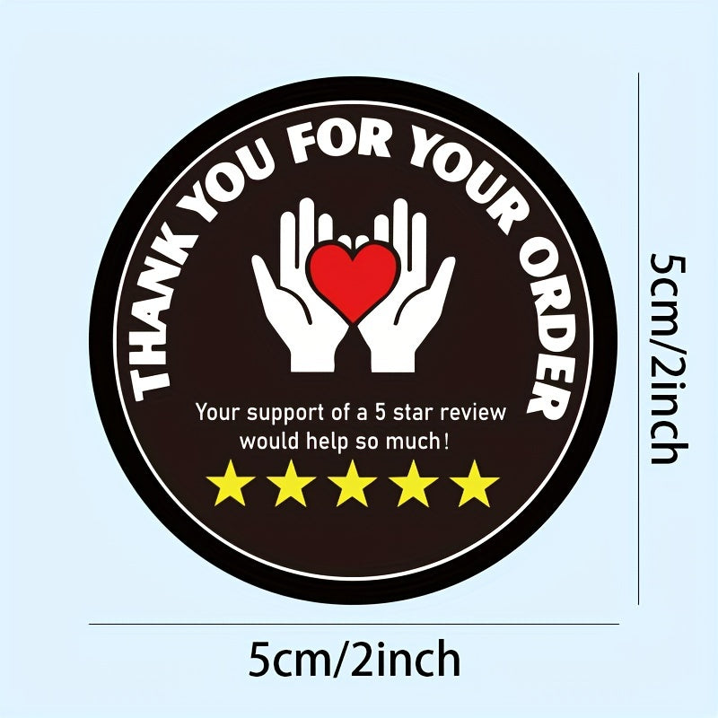 60 Pieces of Appreciation Stickers with 5-Star Review Support for Delivery Drivers