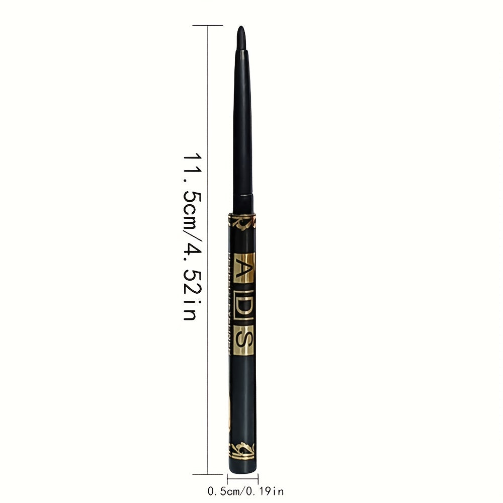 3pcs Black Waterproof Eyeliner Pencils Smudge-Proof Easy Twist Application