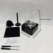 Modern Metal Bioethanol Fire Pit Portable Tabletop Fireplace with Stones and Accessories