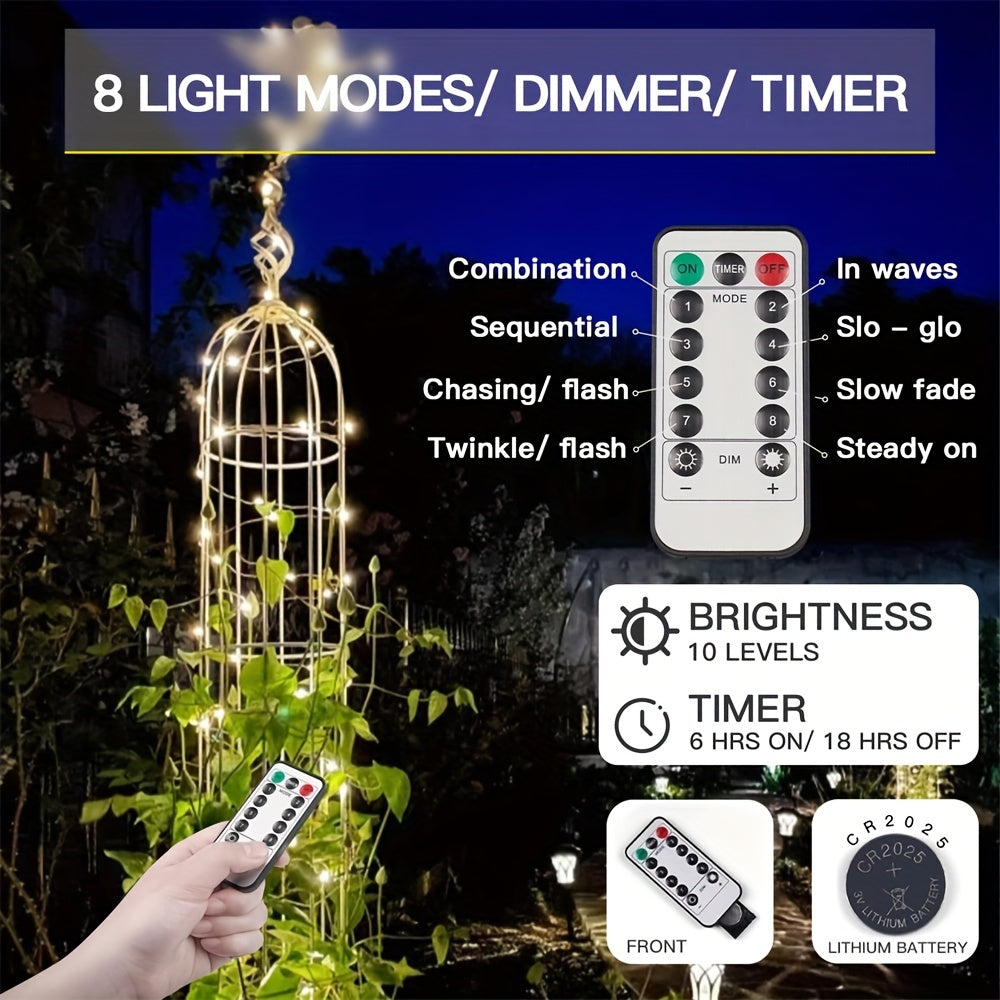 1 dona YEYAYU Fairy String Lights 50/100/200 LED bilan, masofadan boshqarish bilan batareya bilan ishlaydi. Ko'p rangli va issiq oq chiroqlar bilan jihozlangan, Rojdestvo, Yangi yil, Sevgi kuni, To'y va Ramazon bezaklari uchun mos. Metal va