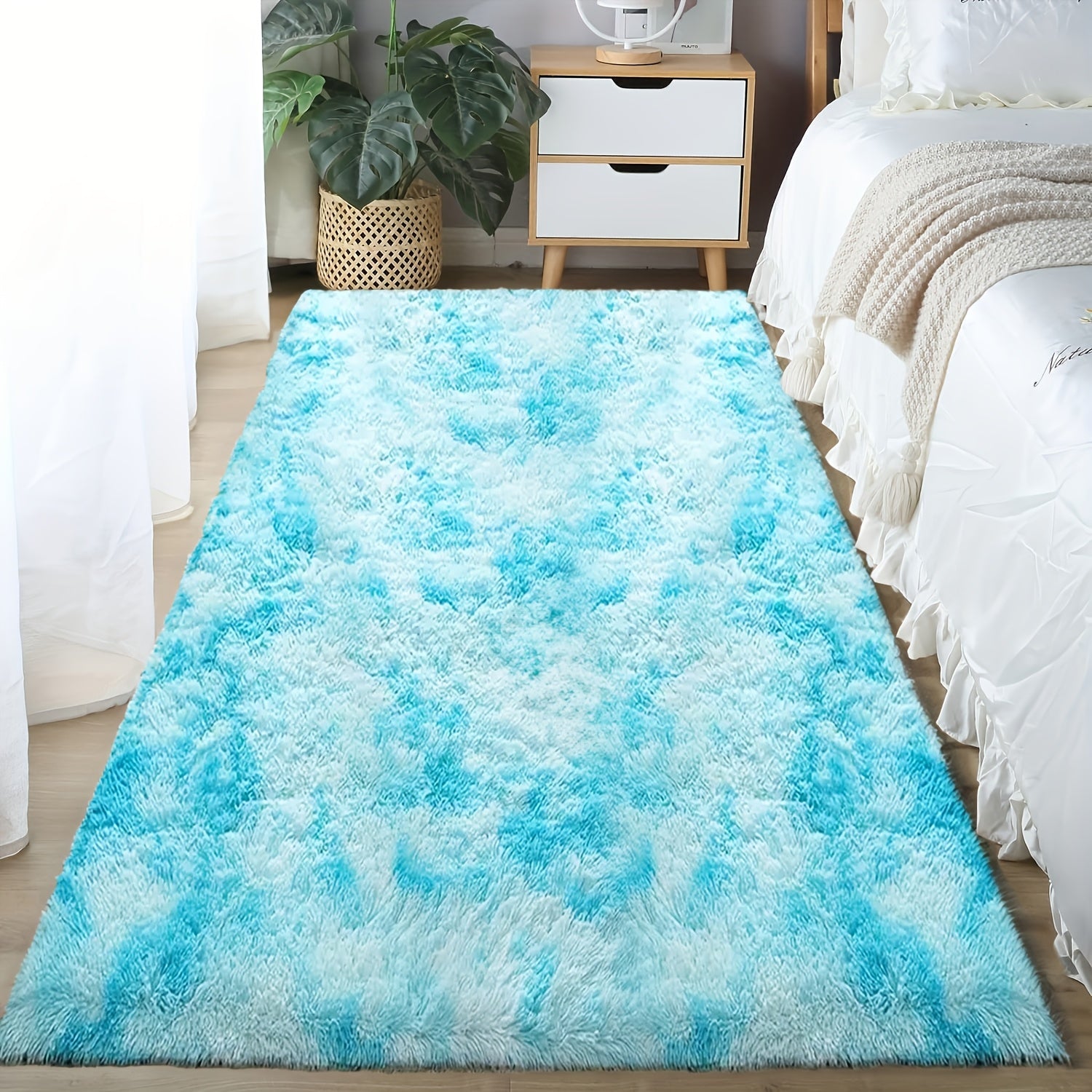 Soft Plush Drum Carpet Area Rug Non-Slip Washable Fabric Bedroom Living Room Dorm Decor