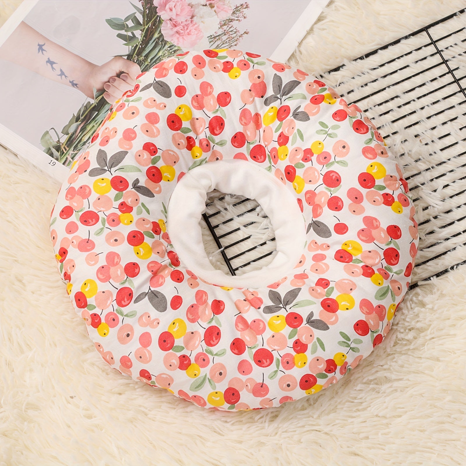 Soft Recovery Collar for Cats and Small Dogs Adjustable Elizabethan Neck Cone with Cartoon Design