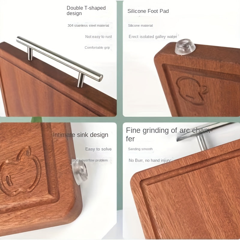 Ebony Wood Cutting Board Kitchen Chopping Block Food Safe Non-Slip