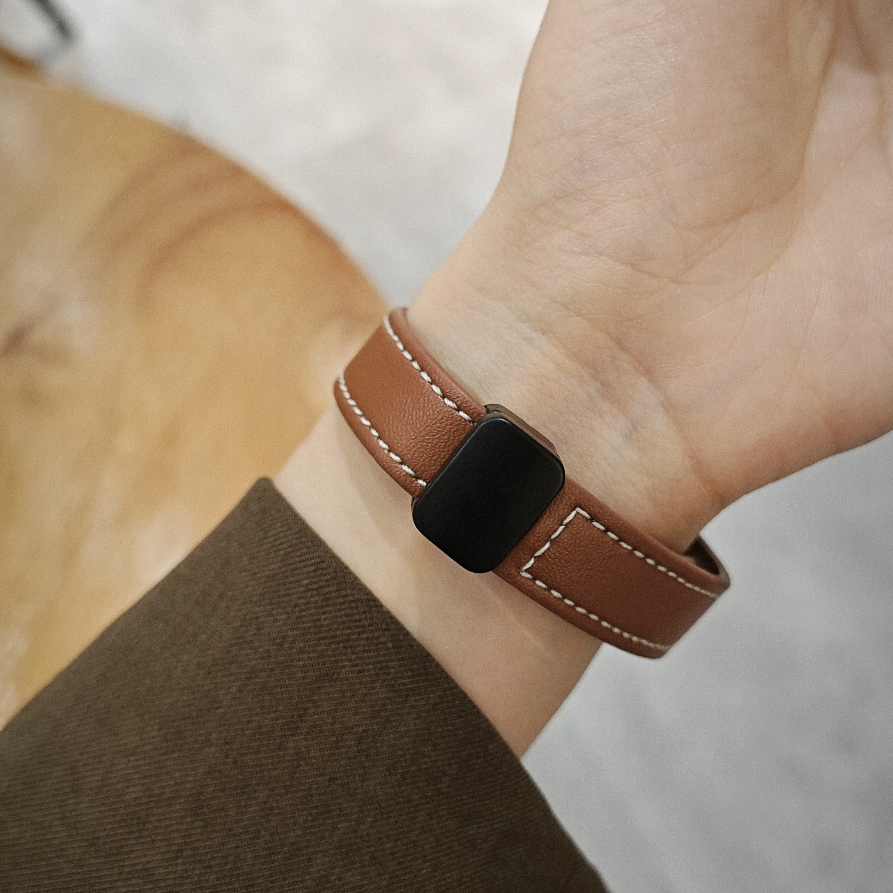 Magnetic Watch Strap for Xiaomi 9/8 Synthetic Leather Stainless Steel Buckle