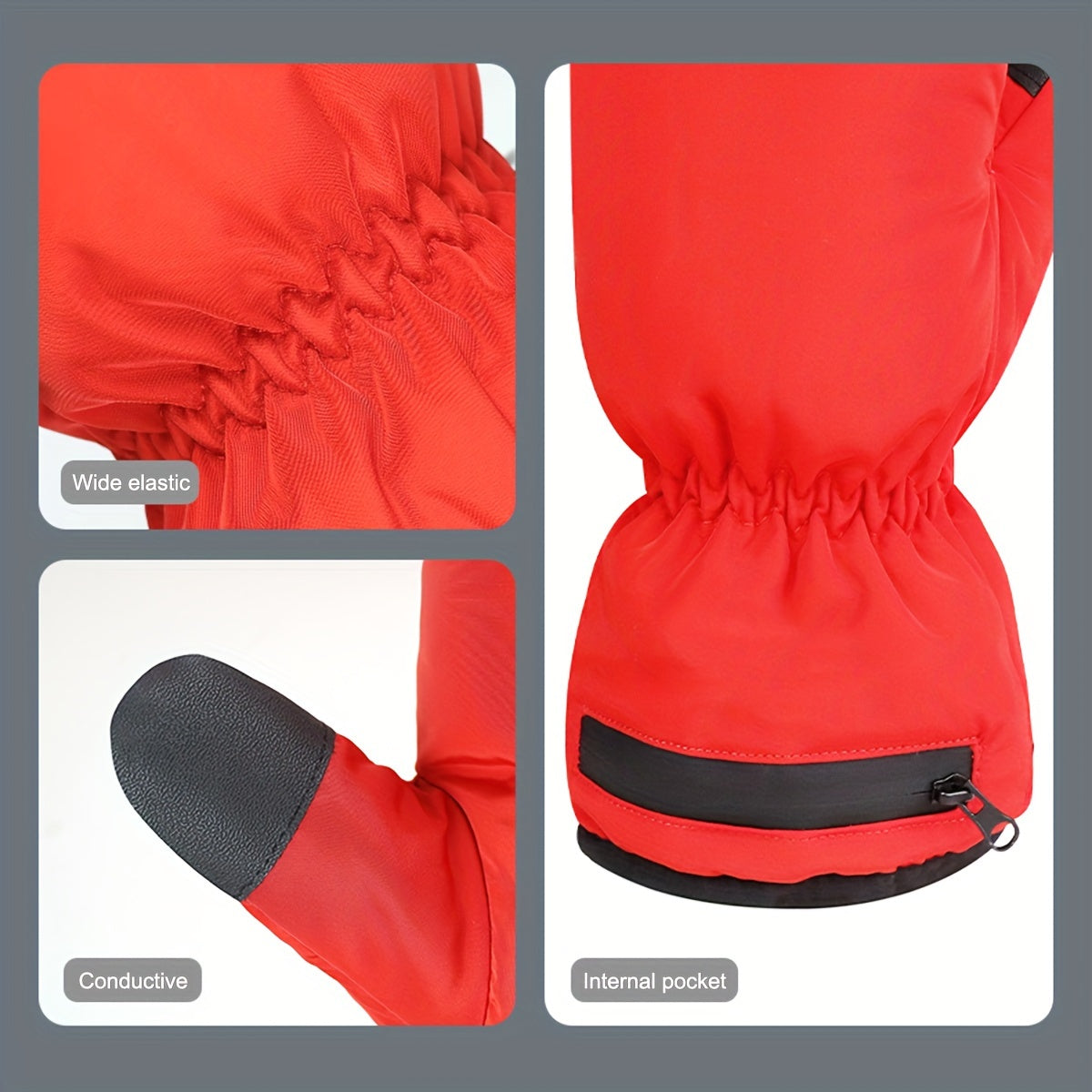 Uniseks isitiladigan shamol o'tkazmaydigan qo'lqoplar, suv o'tkazmaydigan, changyutgich, velosipedda, baliq ovlashda