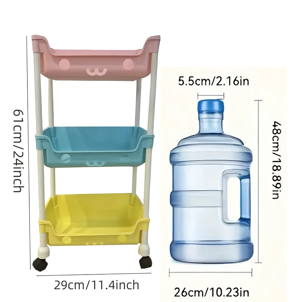 Plastic Macaron Storage Trolley for Living Rooms and Kitchens Water-Resistant