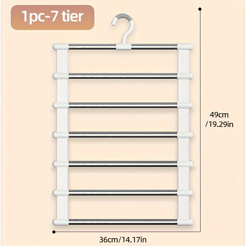 Multi-Tier Aluminum Pants Hangers Space-Saving Closet Organizer Non-Slip