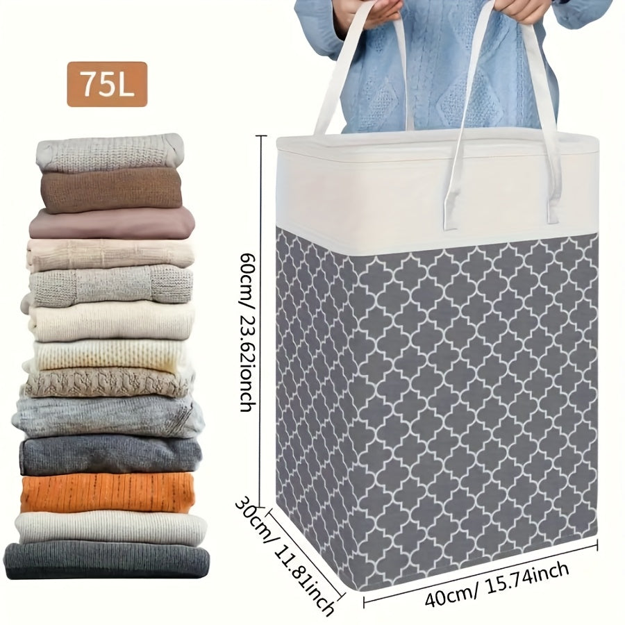 Laundry Storage Basket with Handles Hamper for Laundry Bathroom Bedroom Dorm
