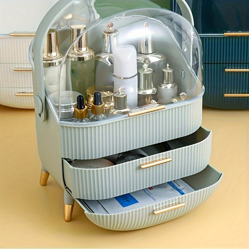 Plastic Makeup Organizer for Lipstick Masks and Skincare Large Capacity Dustproof