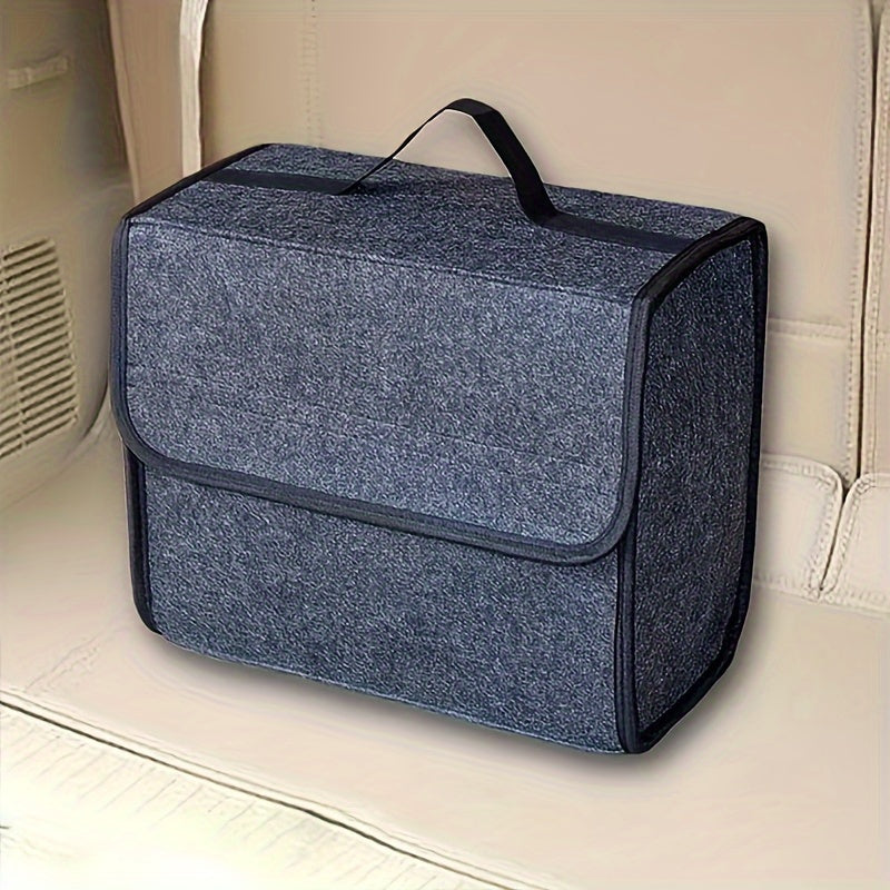 Foldable Car Trunk Organizer Durable Fabric Storage Box with Compartments