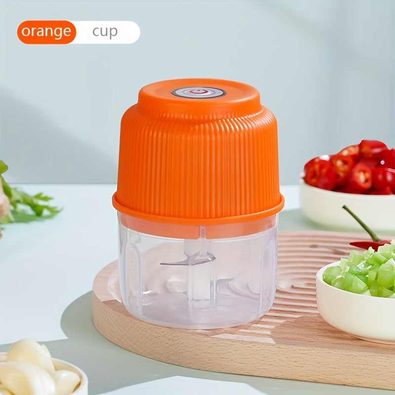 Portable Electric Garlic Chopper 260ml Glass Container USB Rechargeable Outdoor BBQ