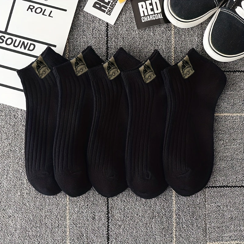 5 Pairs Breathable Low-Cut Ankle Crew Socks for Men and Women