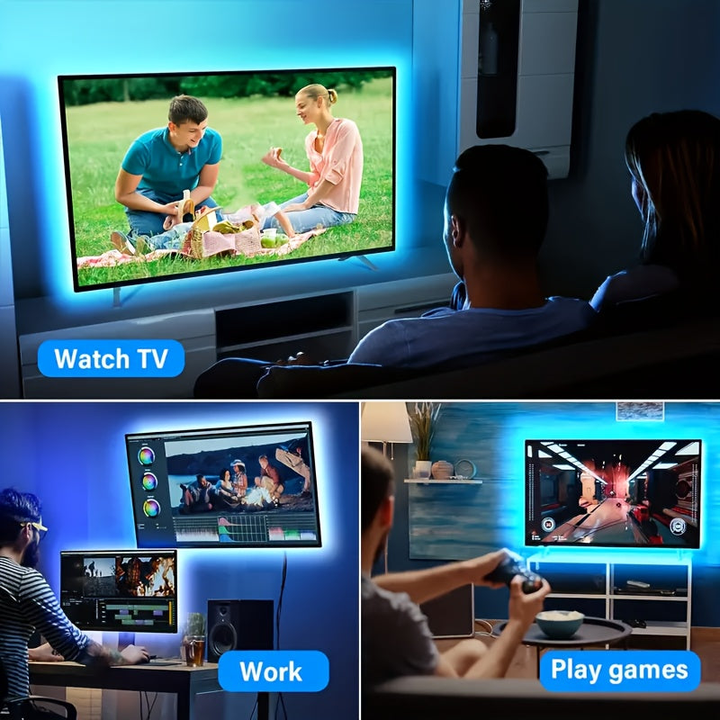 Dimmable LED Backlight Strip for Smart TVs 55.88-165.1 cm 8 Colors Dynamic Mode