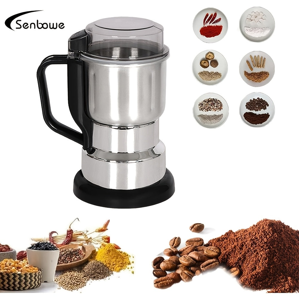 Electric Coffee Spice Grinder Stainless Steel 10s Quick Grind Compact