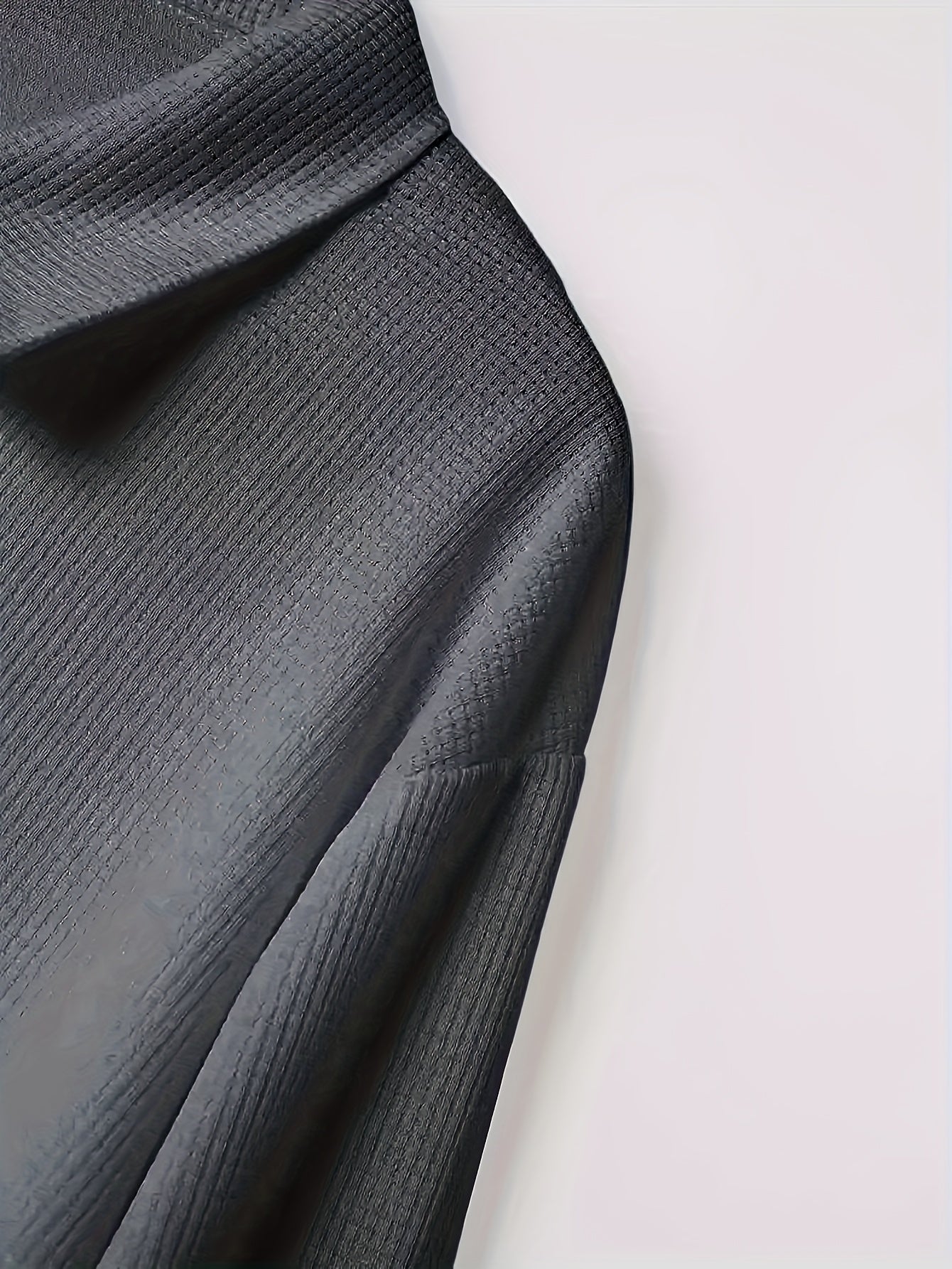 Men's Casual Waffle Suit Polyester Solid Color Regular Fit Spring Fall