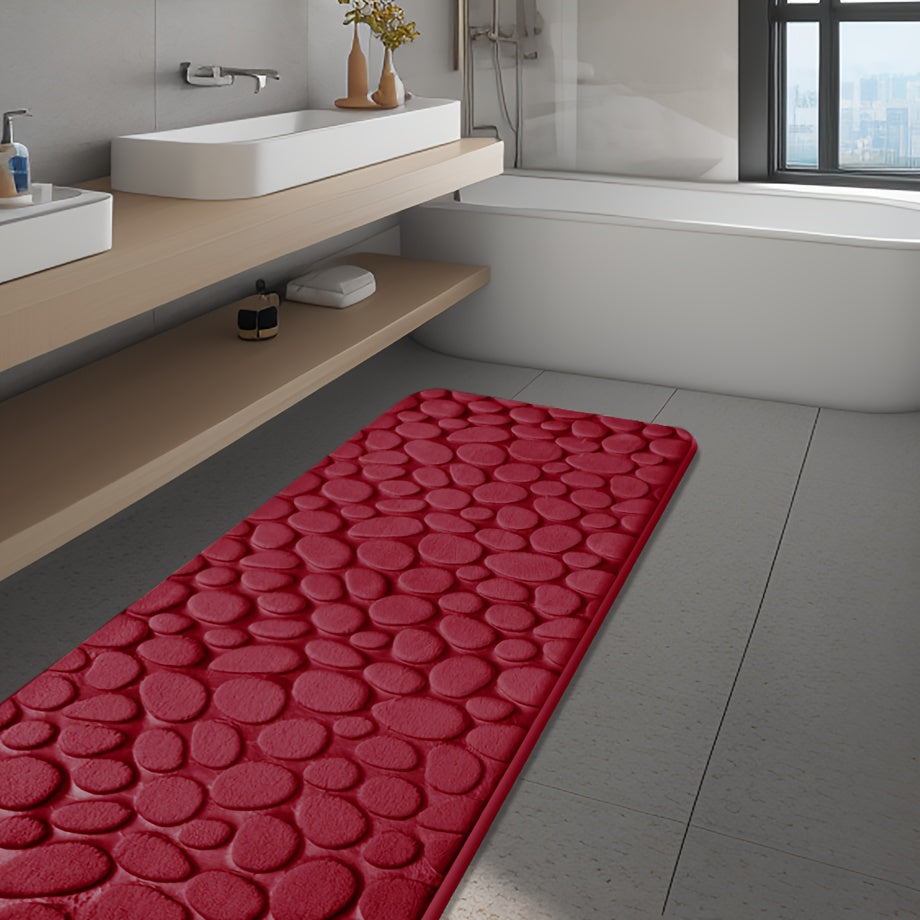 Элегантный коврик из полиэстера с геометрическим узором — роскошный, нескользящий и впитывающий, идеально подходит для ванных комнат, спален, кухонь и других помещений — прочный, устойчивый к пятнам и легкоочищаемый коврик для пола и ванной комнаты