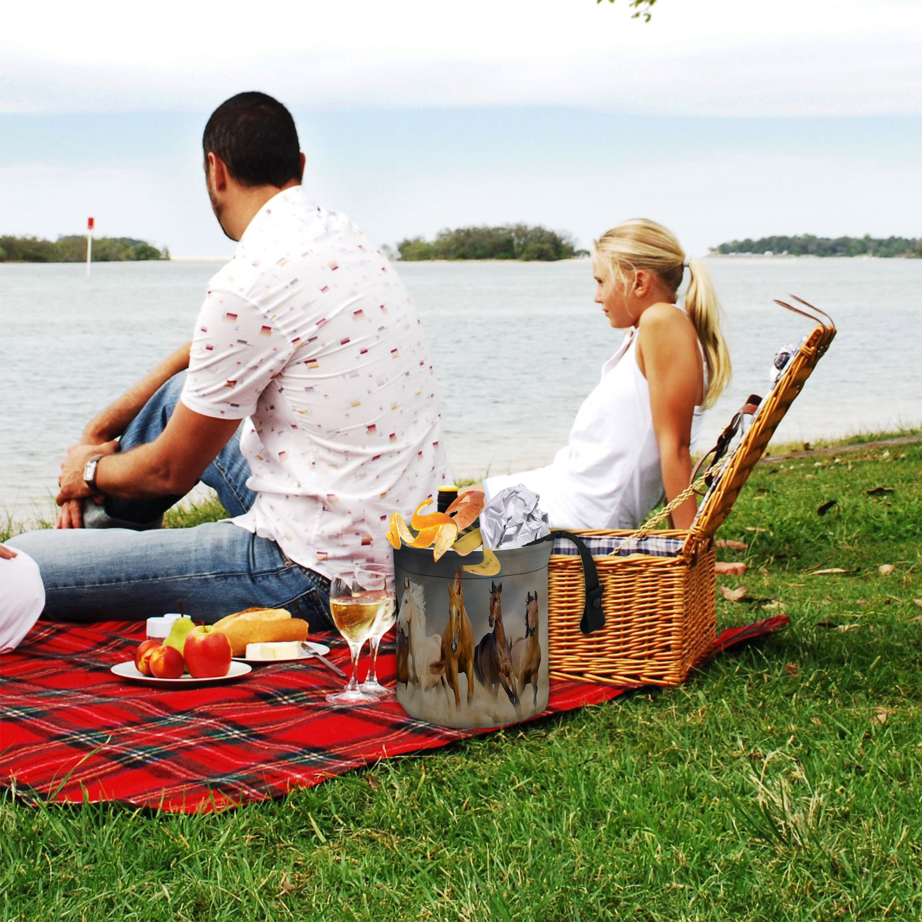 Мусорный бак для лошадиных карет с регулируемым ремнем, переносной органайзер для мусора