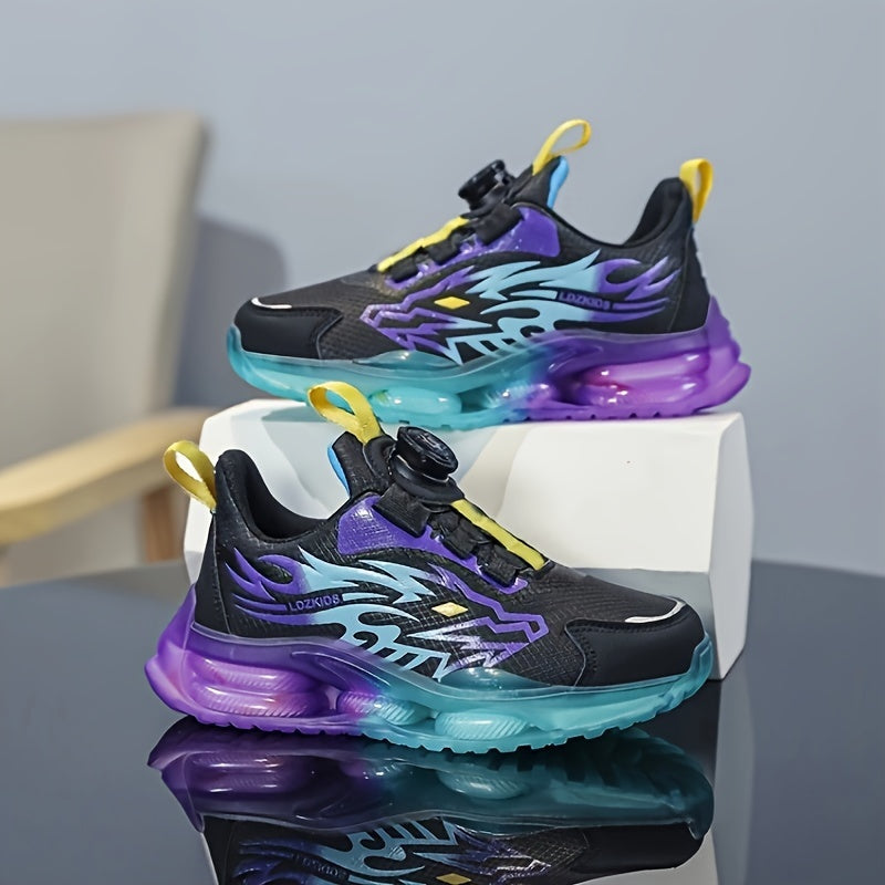 Boys Breathable Waterproof Sneakers with Rotating Buckle Non-Slip Casual Sport Running