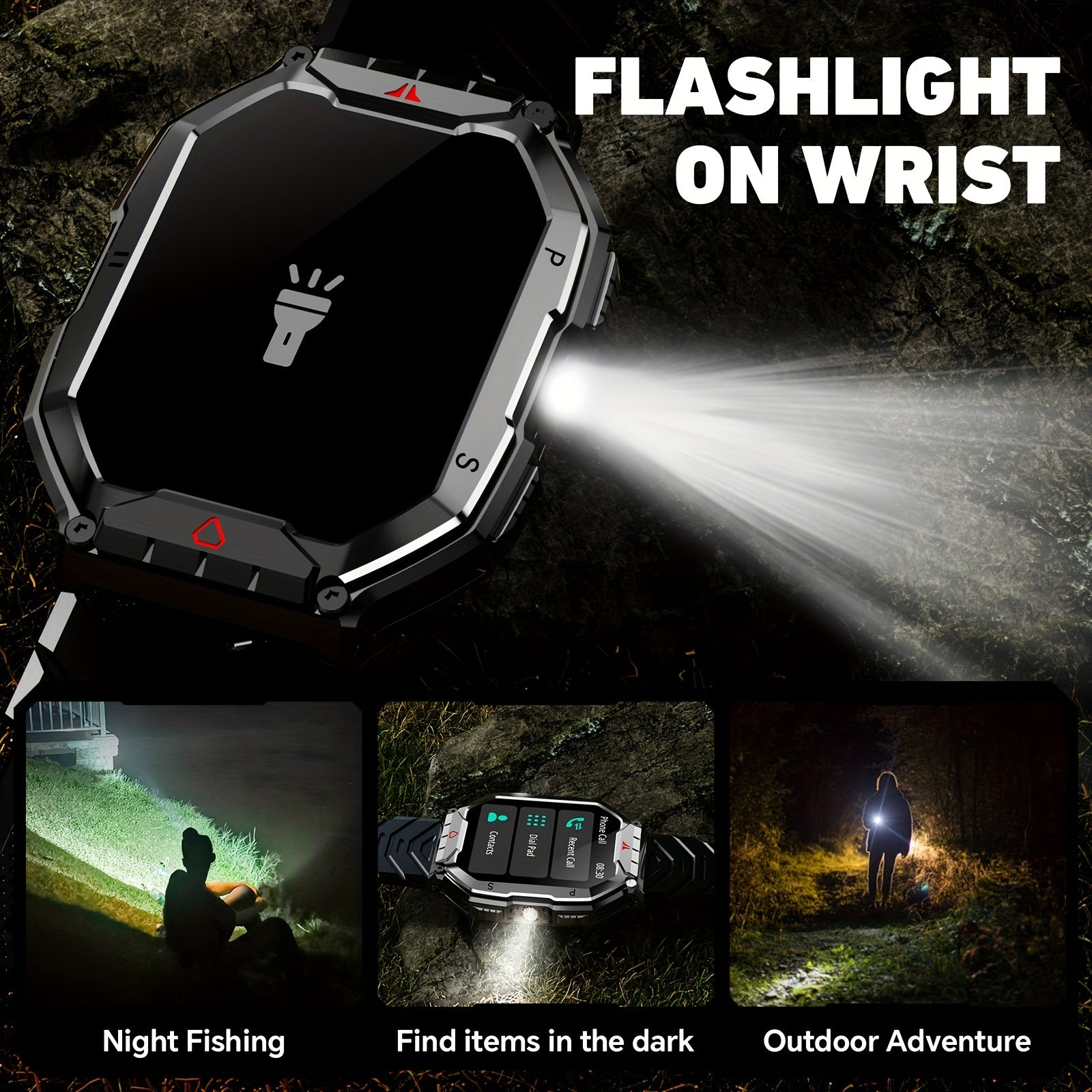 Мужские умные часы с полным сенсорным экраном 2,1 дюйма, фитнес-трекером и беспроводными звонками