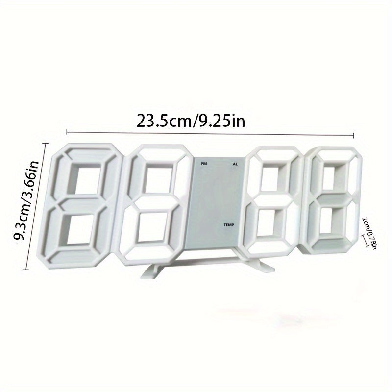 USB-Powered LED Wall Clock with Adjustable Brightness for Bedroom Office Dorm