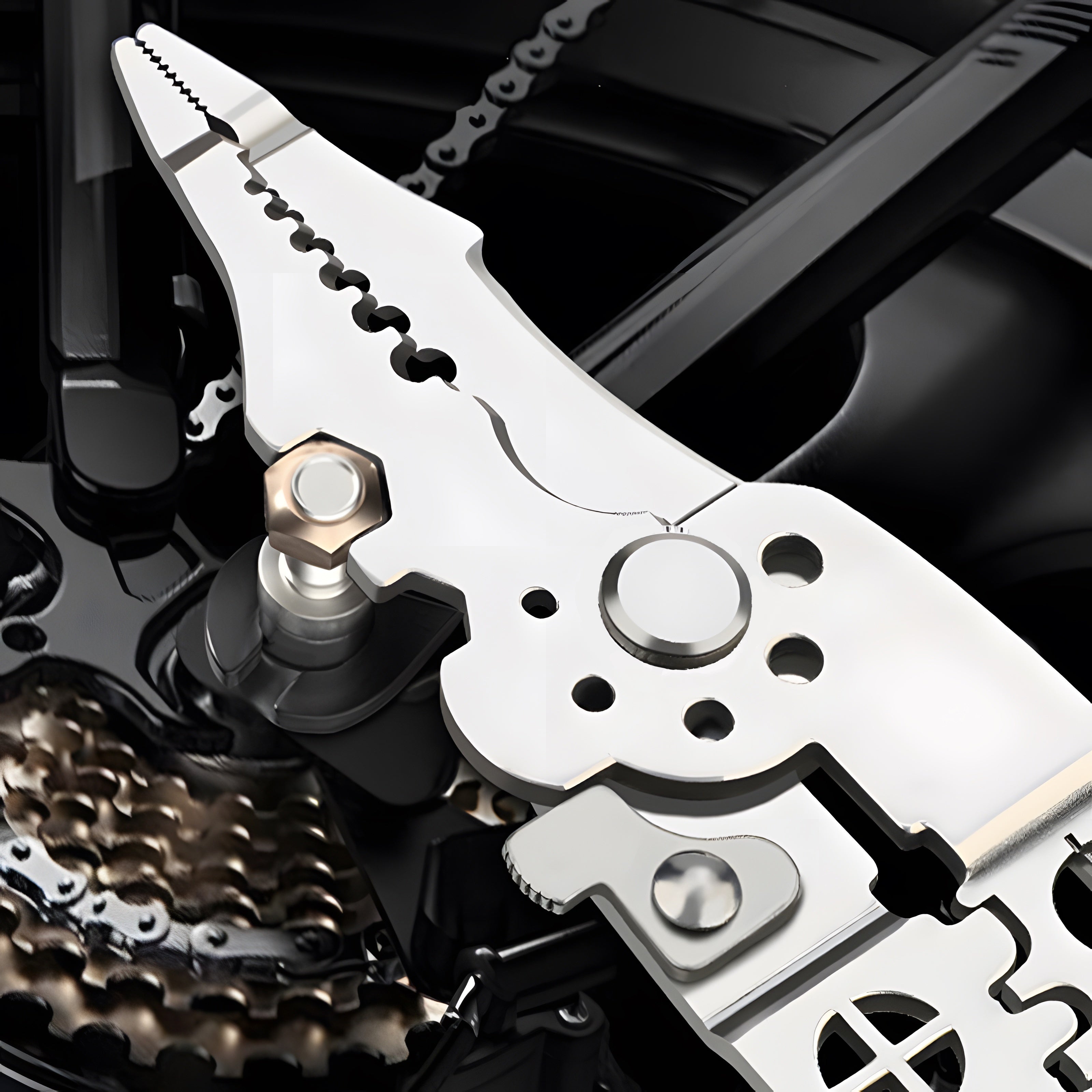 Alicates cortadores y pelacables de acero inoxidable de 21.59cm, herramienta eléctrica industrial multifuncional