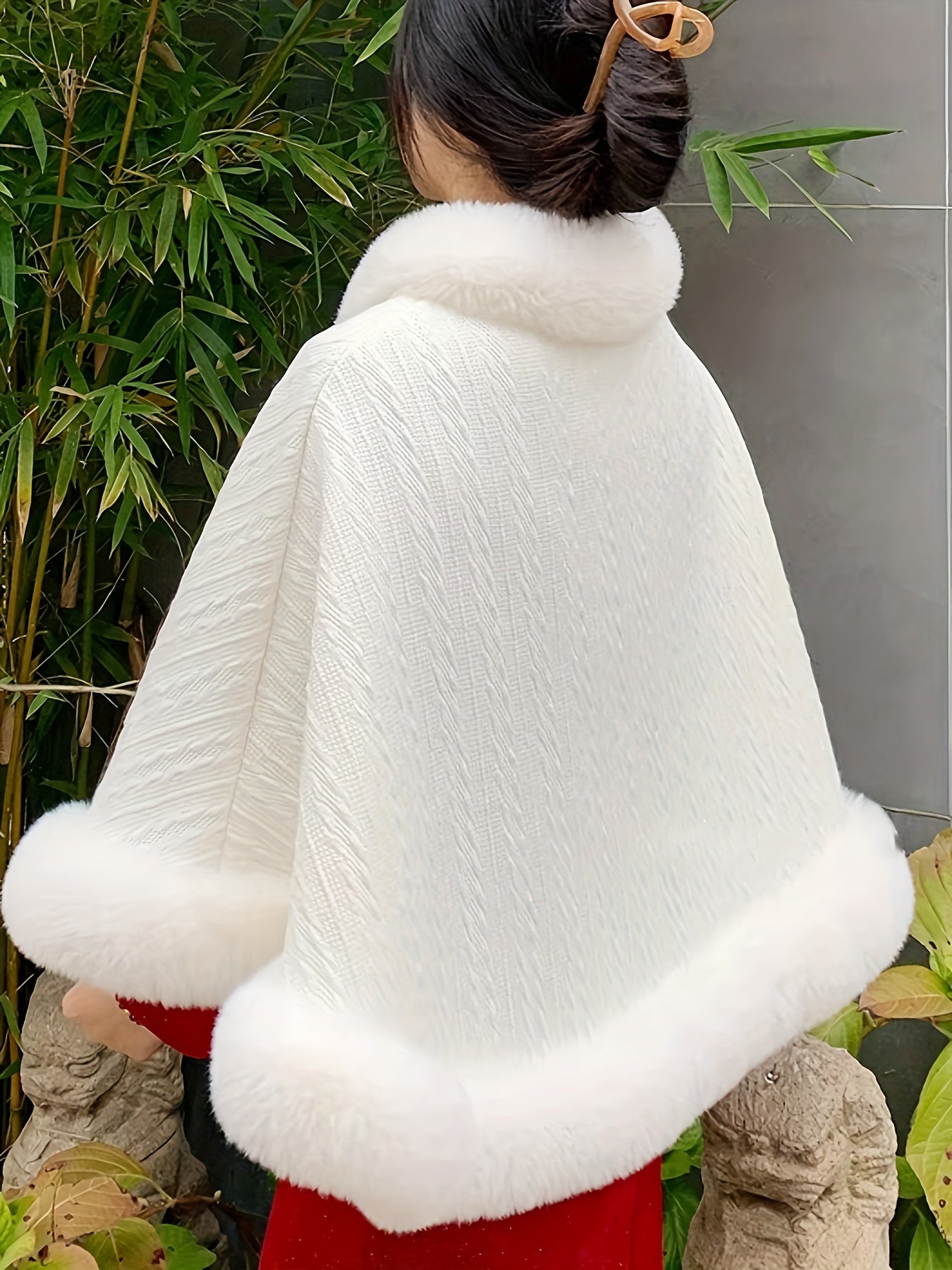 Плюс сайз зимнее пальто-плащ для женщин с бисерной мандаринской воротником, короткая вязаная ткань