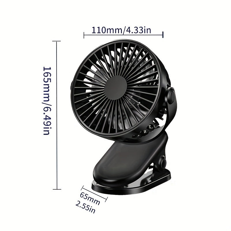 Mini Portable Clip-On USB Rechargeable Fan for Students Dorms Classroom