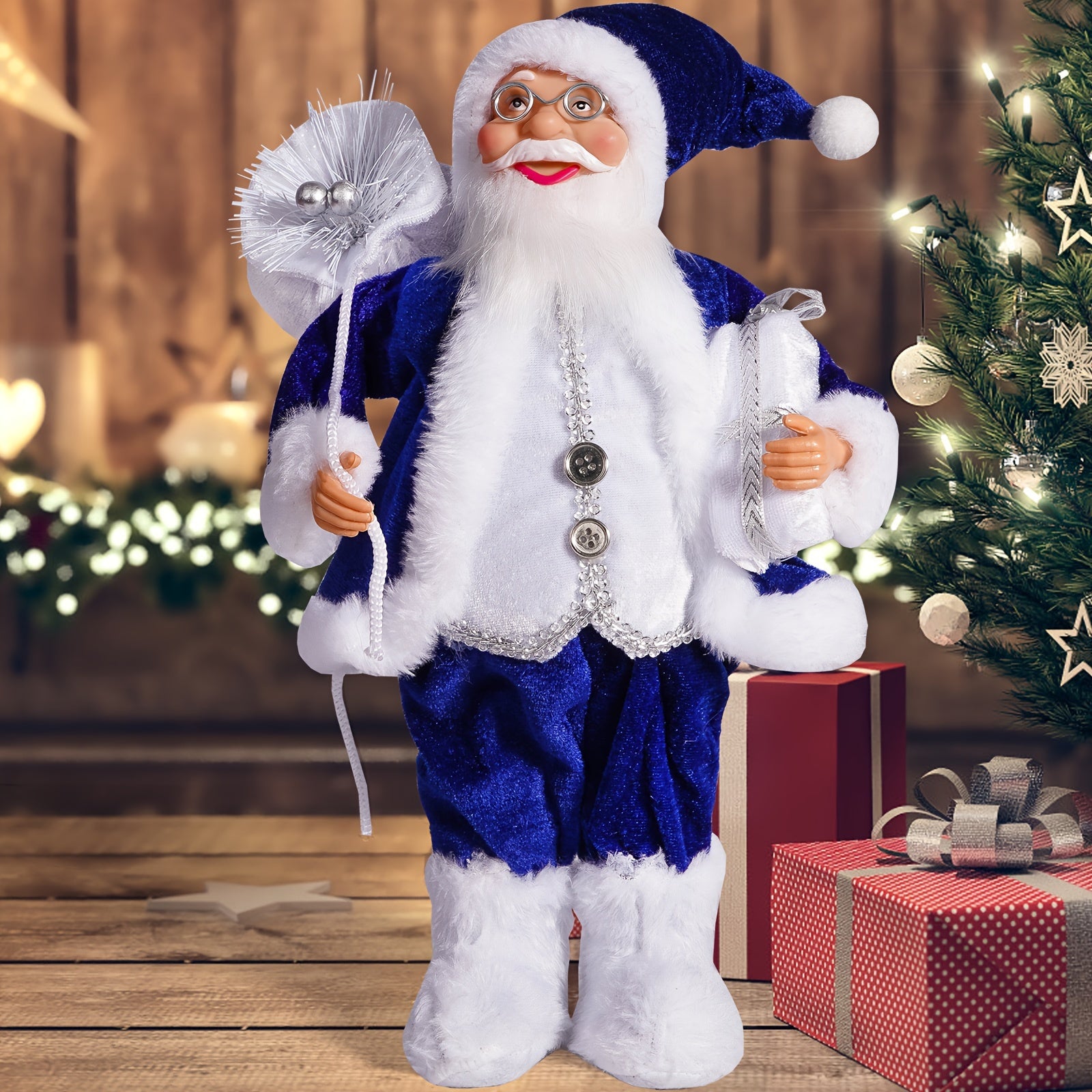 Christmas Decorations with Santa Claus and Gifts for Festive Atmosphere