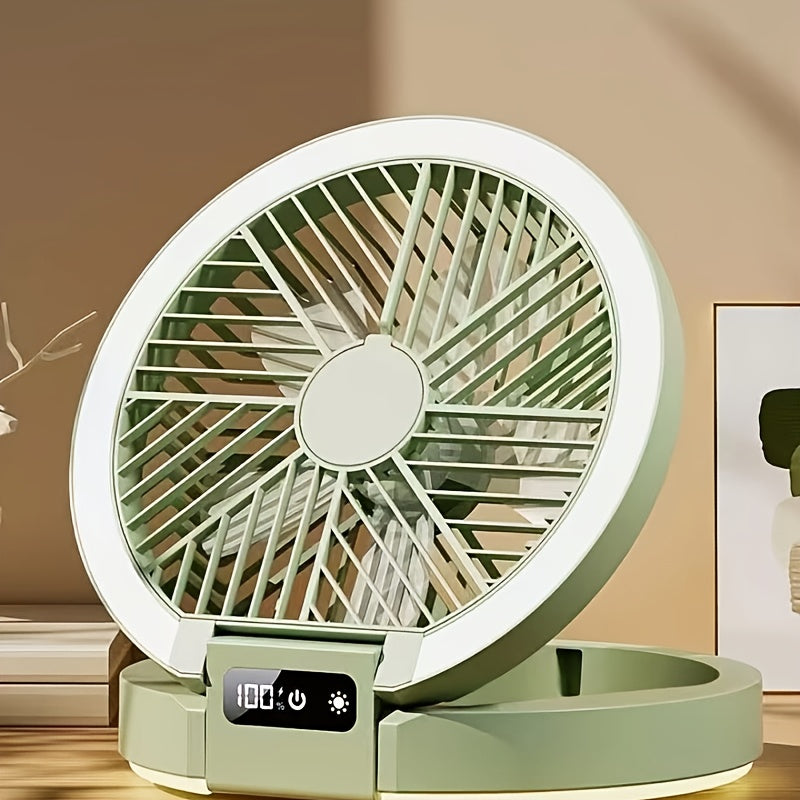 Portable USB Rechargeable Table Fan with 1200mAh Battery for Indoor Outdoor Use