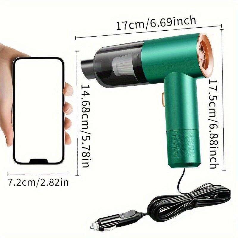 Aspiradora de coche 3 en 1 con función de soplado, 12V, succión potente