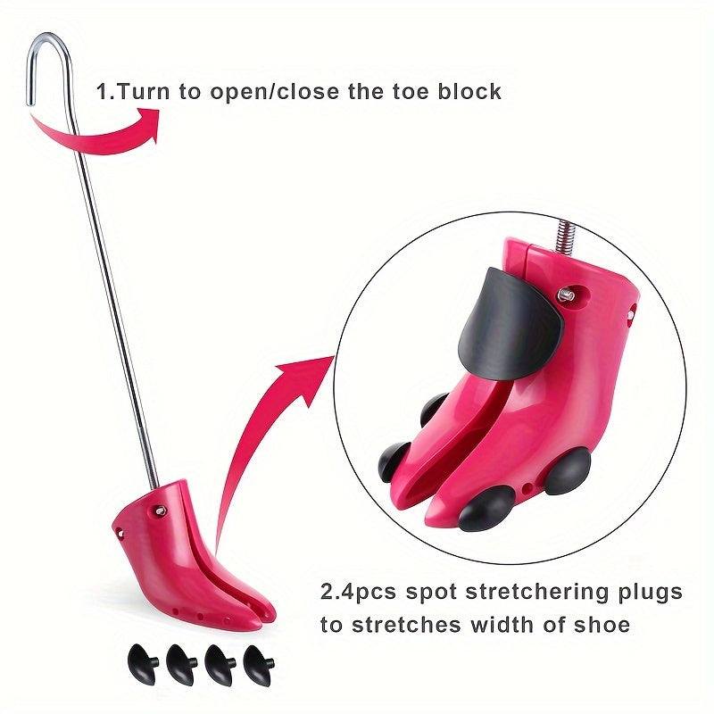 Unisex Shoe Stretcher Boot Shaper Red Adjustable Plastic Shoe Tree