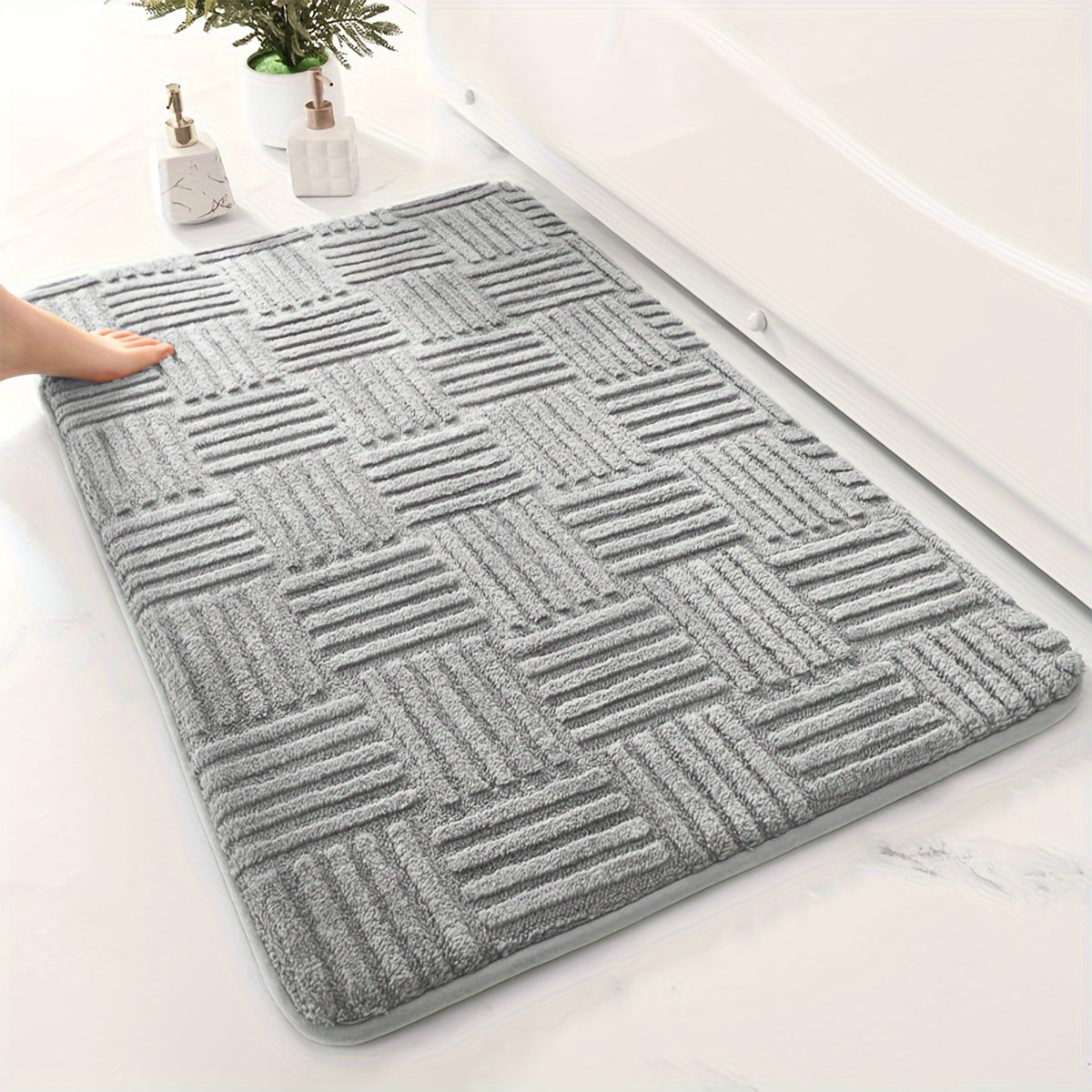 Thickened Absorbent Bathroom Mat Non-Slip Bathtub Rug Home Entryway Carpet