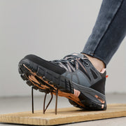 Women's Insulated Electrical Worker Shoes Anti-Puncture Slip-Resistant Steel Toe Black Pink