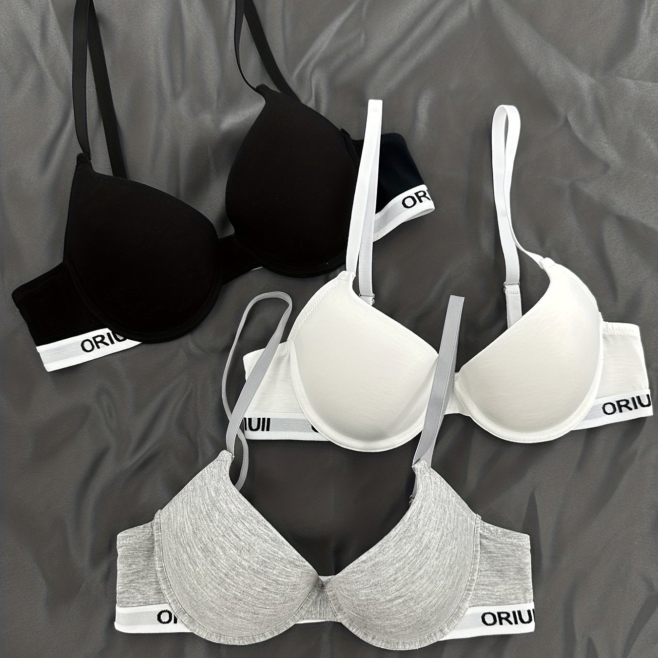 Women's Push-Up Bras Comfortable Breathable Lingerie Underwear Three-Letter Print