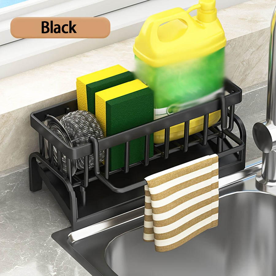 Kitchen Sink Organizer Wall Mount Multi-Layer Plastic with Towel Holder