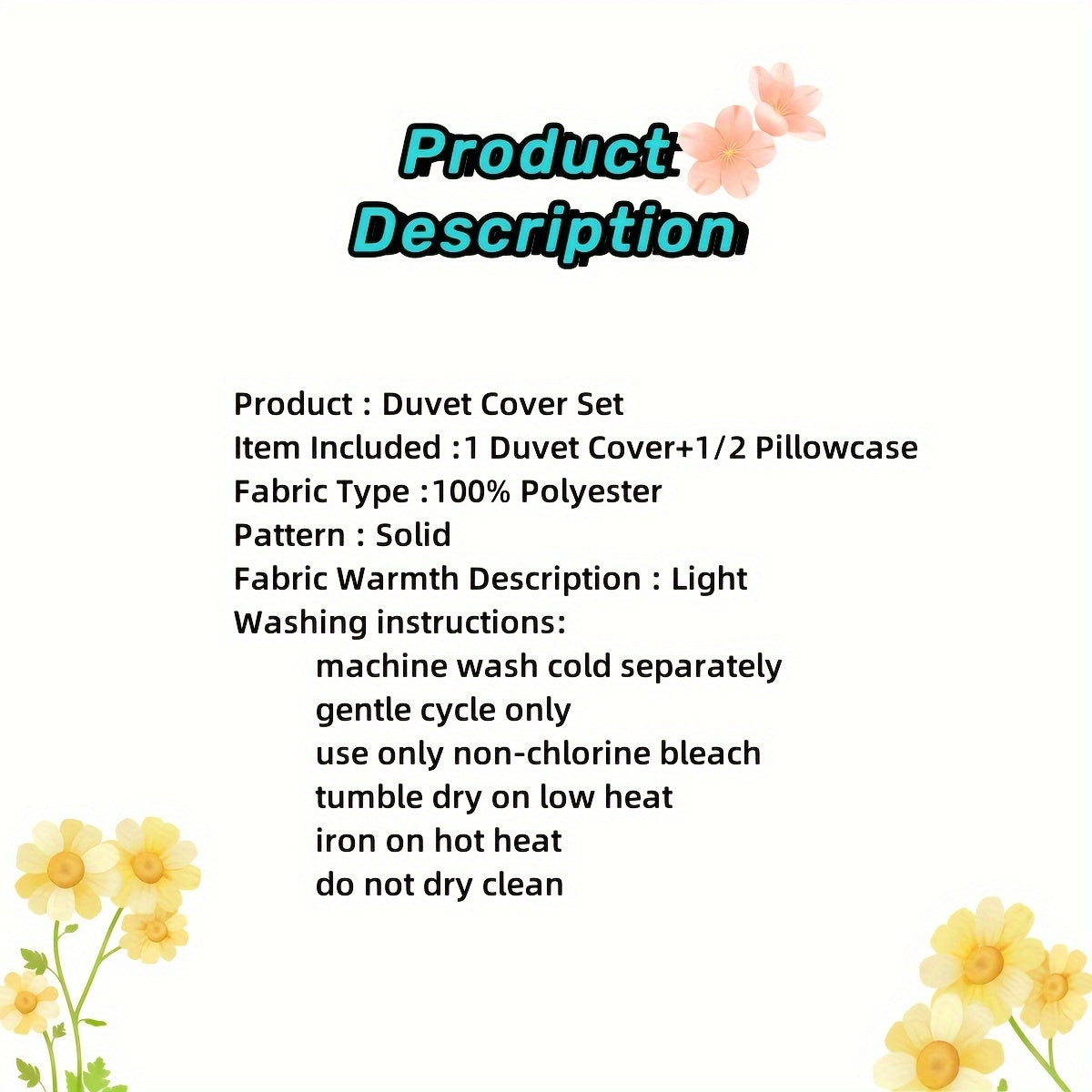 Bedding Set with Quilt Cover and Pillowcases Soft Brushed Fiber Wrinkle and Fade Resistant