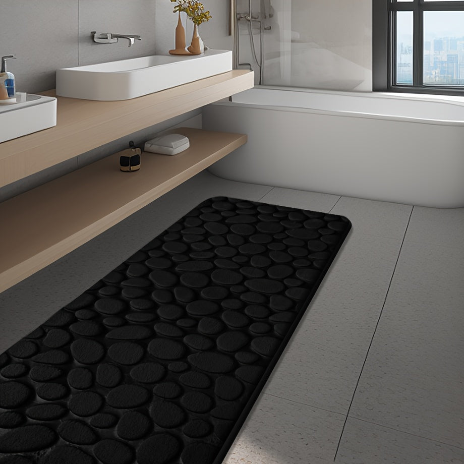 Элегантный коврик из полиэстера с геометрическим узором — роскошный, нескользящий и впитывающий, идеально подходит для ванных комнат, спален, кухонь и других помещений — прочный, устойчивый к пятнам и легкоочищаемый коврик для пола и ванной комнаты