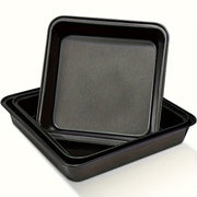 Set of Three Black Square Non-Stick Baking Pans for Cakes and Desserts