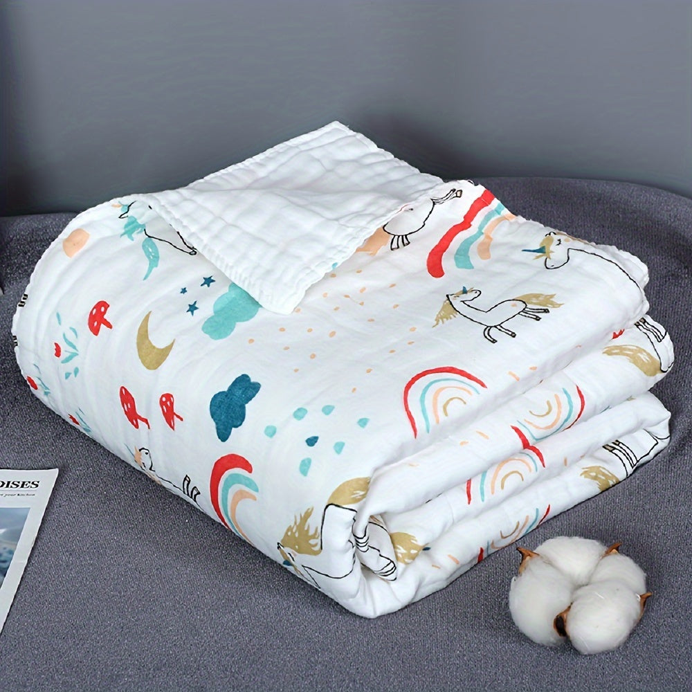 Baby Bath Towel Soft 6-Layer Gauze Muslin Swaddle Blanket for Newborns
