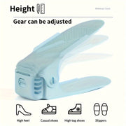 Комплект бытовой мебели для общежития, включающий 4 двухслойные полки для обуви, регулируемые и легко разбираемые и моющиеся коробки для обуви, шкаф для обуви и полку для хранения обуви на 12 и 16 предметов.