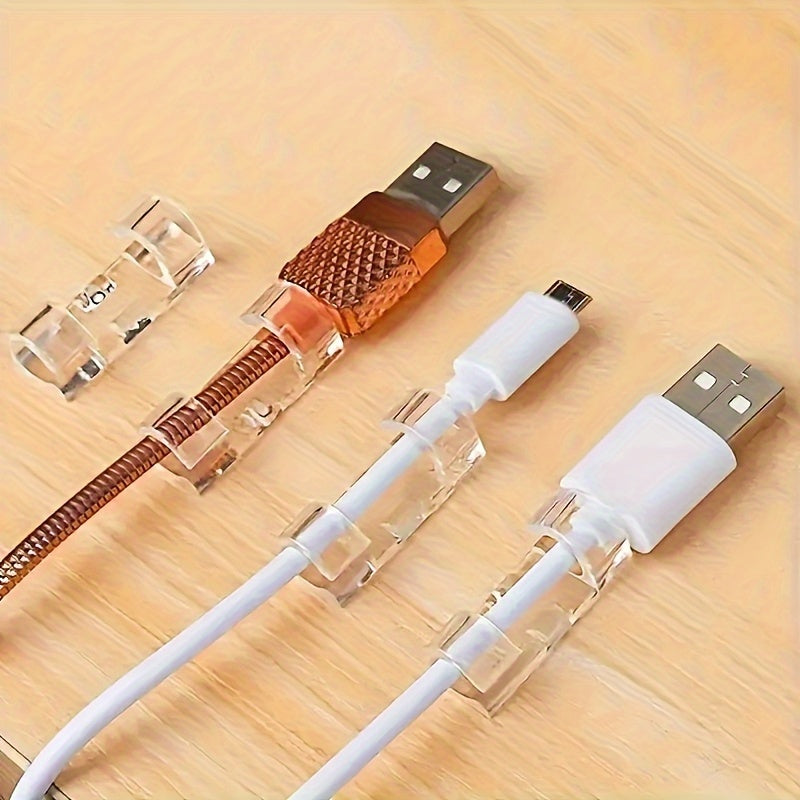 100 shaffof plastmassa kabel kliplari elektr tarmog'ini boshqarish uchun, devor va stol ostiga o'rnatish