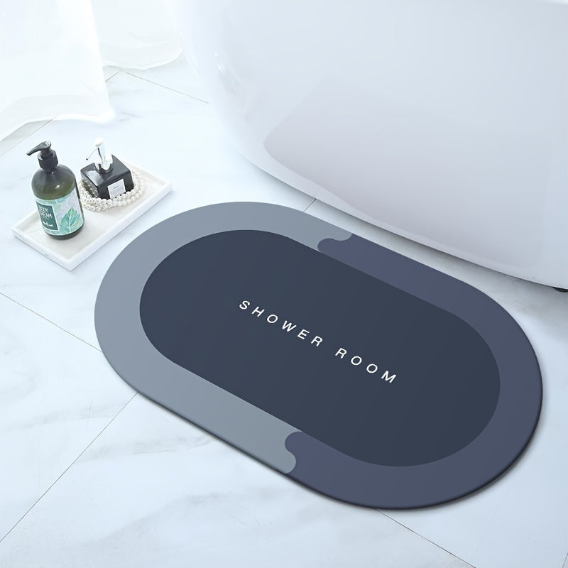 Alfombra de baño de diatomita antideslizante de secado rápido e inodora, diseño nórdico para suelo de ducha y dormitorio