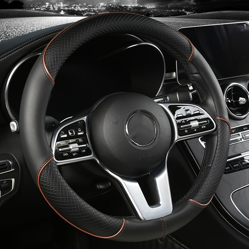 PVC Steering Wheel Cover Black and Red Fit Most Vehicles