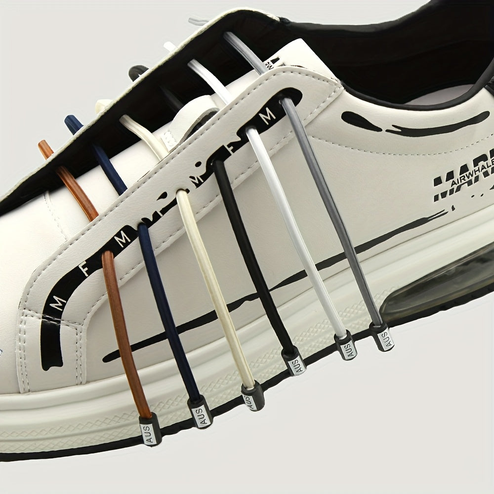 Unisex Elastic No-Tie Shoelaces 100cm Solid Color Lightweight Durable