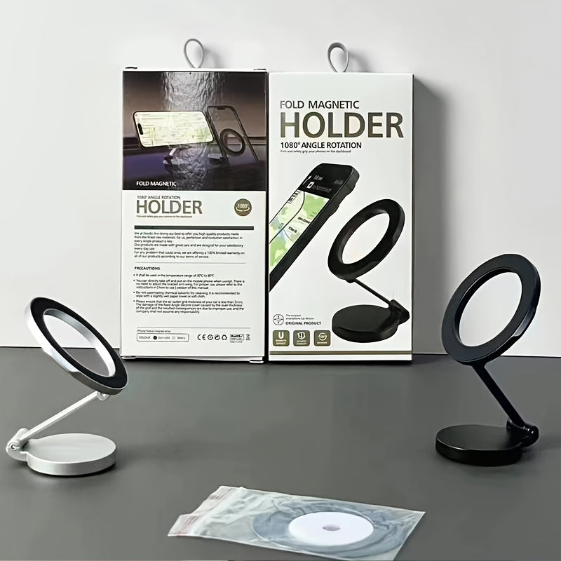 High-Strength Magnetic Car Phone Holder with 360-Degree Rotation and Foldable Design