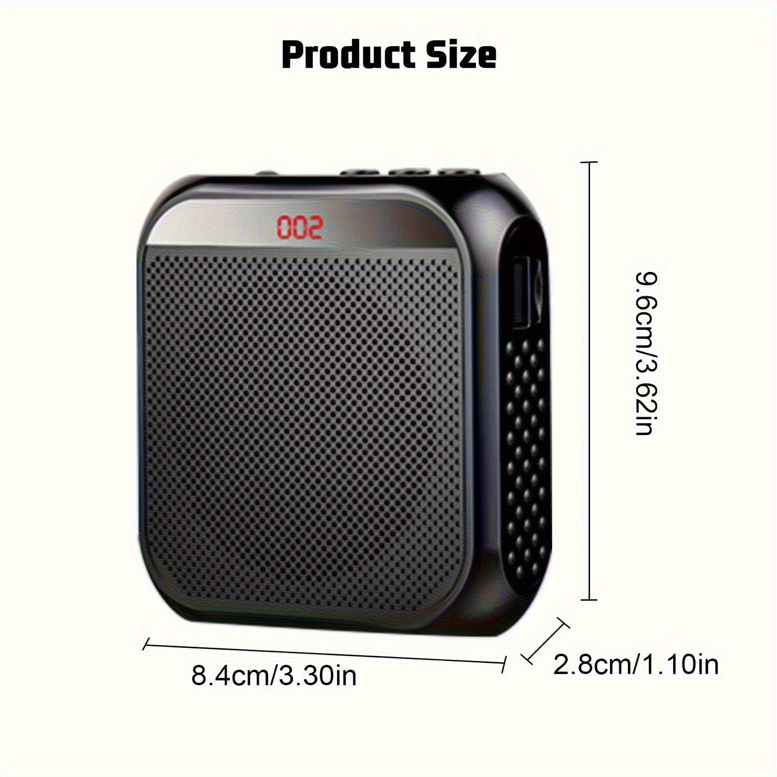 High-Definition Portable Wired Voice Amplifier with USB Rechargeable Headset Microphone for Teachers Meetings Tours Black