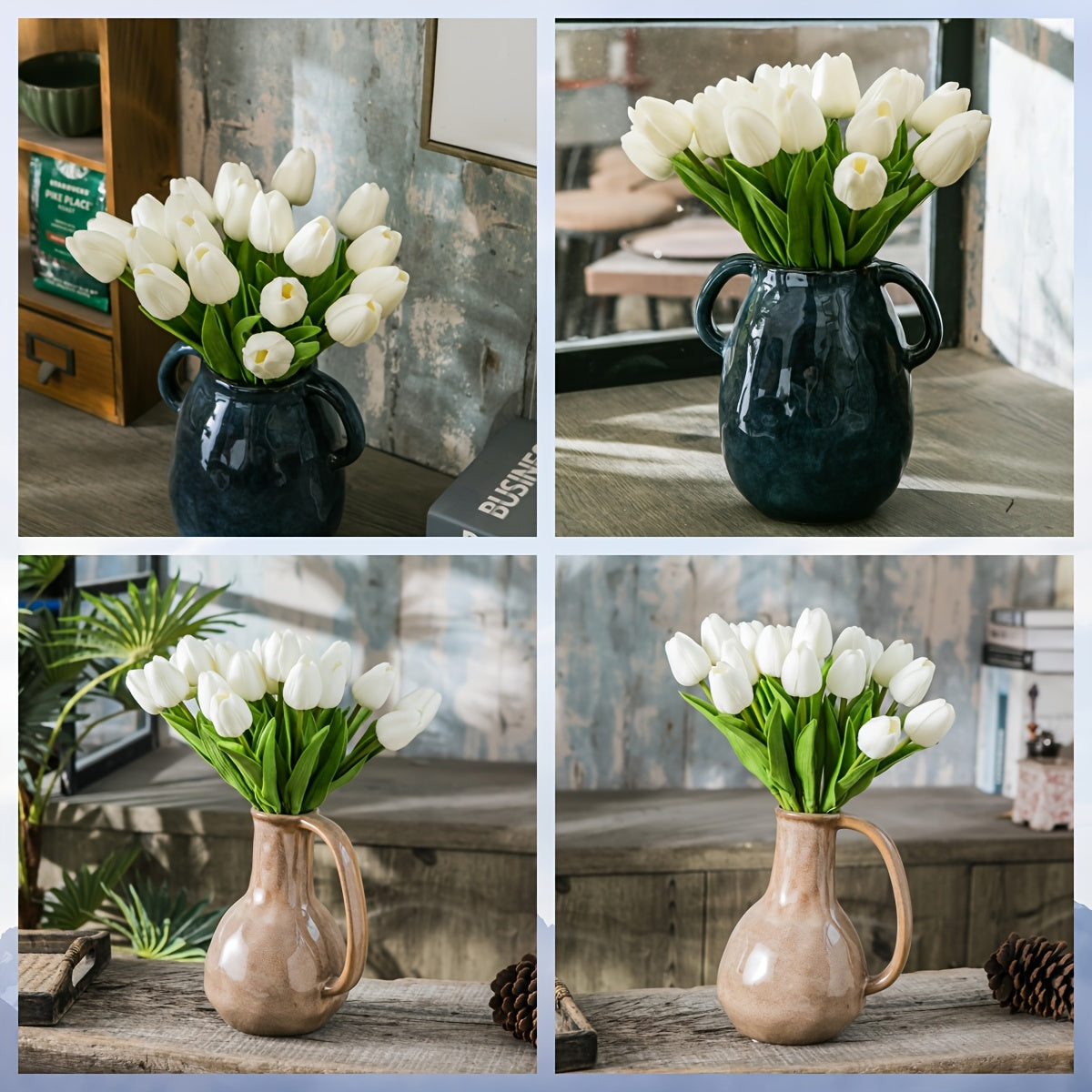 Artificial Tulips Set 18 Lifelike Plastic Spring Home Decor for Gifts and Events